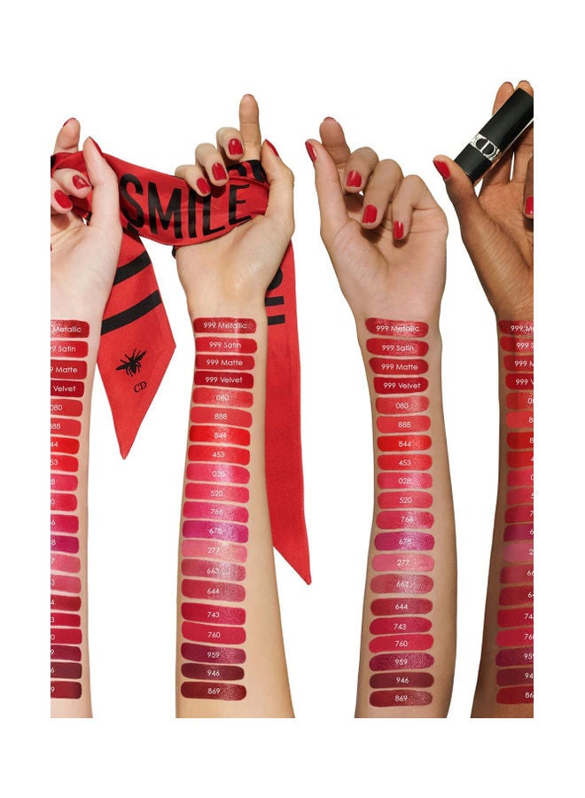 Refillable Lipstick Satin, Matte, Metallic & Velvet Finish Rouge Dior 743 Rouge Zinnia
