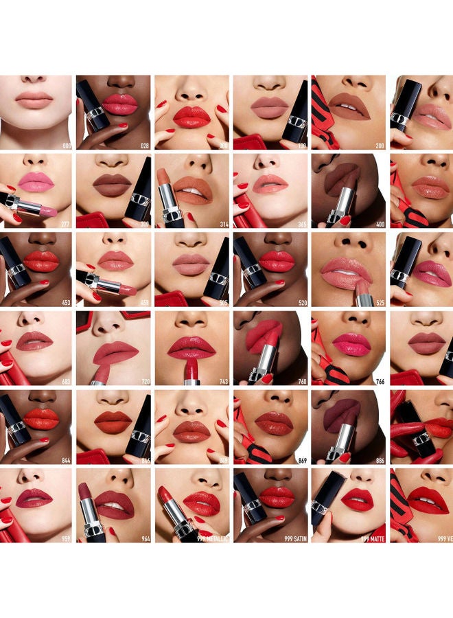Refillable Lipstick Satin, Matte, Metallic & Velvet Finish Rouge Dior 743 Rouge Zinnia