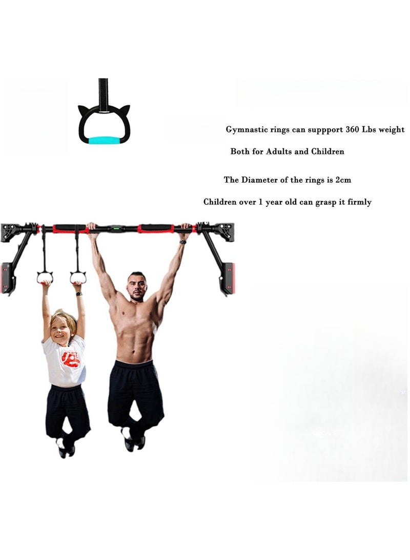 Children's Sports Training Gymnastics Rings,Support 160KG,Home Fitness Equipment for Children, Kid's Indoor Pull-up Bar for Stretching and Height