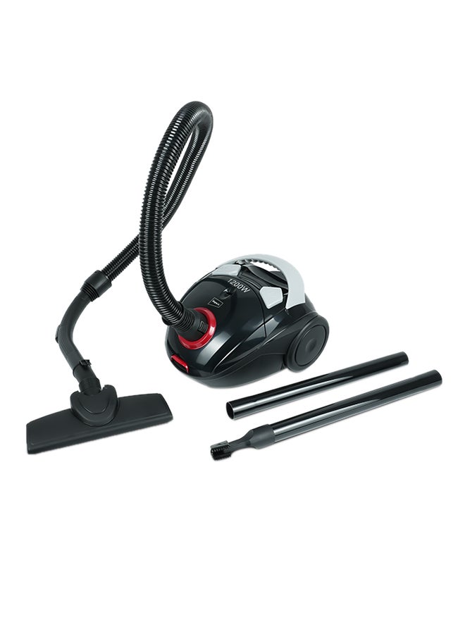 Vacuum Cleaner | High-Power Suction | Washable Cloth Bag | Flexible Hose with Air Flow Adjustment | Pedal Switch & Auto-Rewinding Wire | Easy Movement with Wheels 1.2 L 1200 W VC 4705 Black