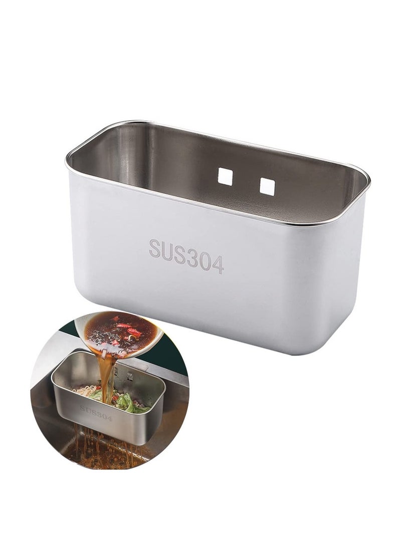 Stainless Steel Sink Strainer Basket,Multifunction Sink Strainer Kitchen Food Catcher for Filter Kitchen Waste and Wash Vegetables Fruits (square silver)
