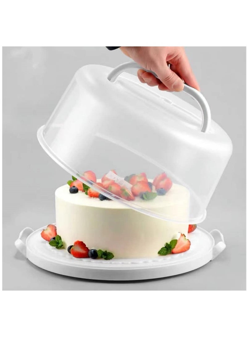 Cake Carrier Stand 8 Inch Round Holder Storage with Lid and Handle for Transport Storage Container Tray Cake Cover Stand