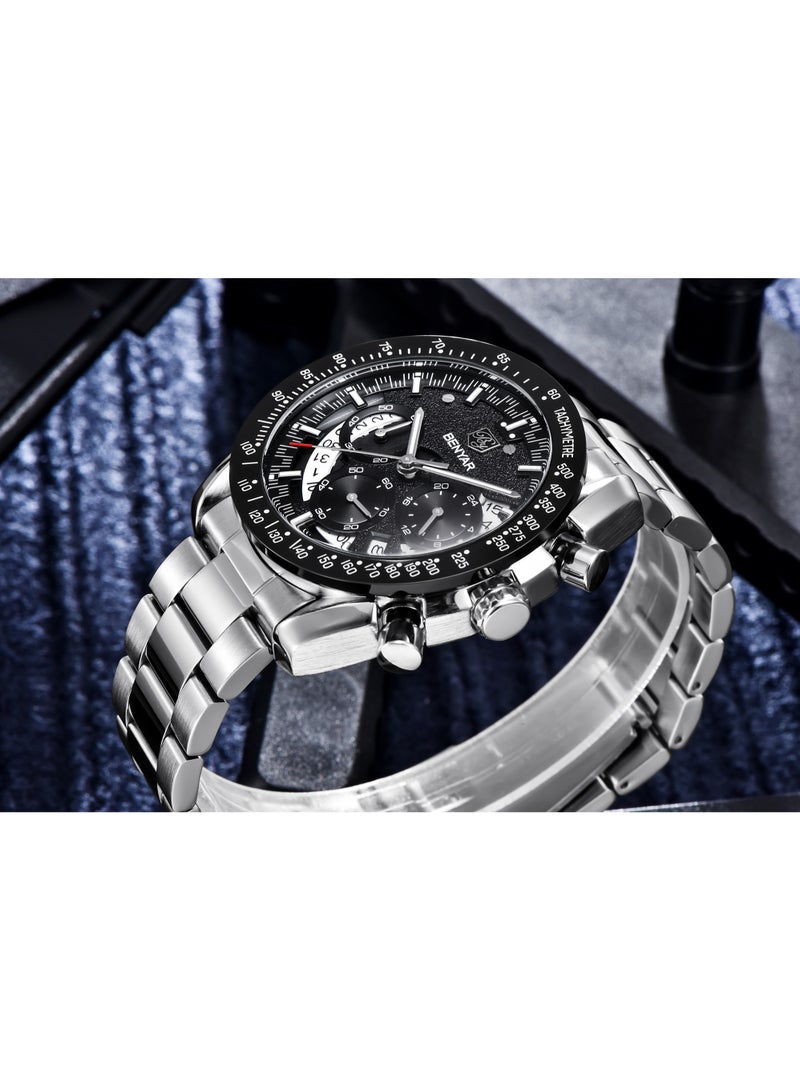 Watches for Men Watch Quartz Luxury Stainless Steel Water Resistant Chronograph Watch 5120