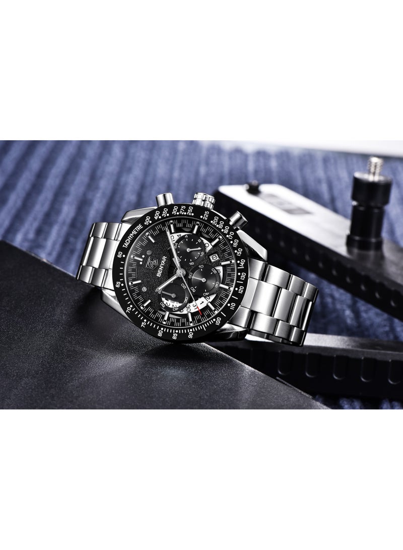 Watches for Men Watch Quartz Luxury Stainless Steel Water Resistant Chronograph Watch 5120