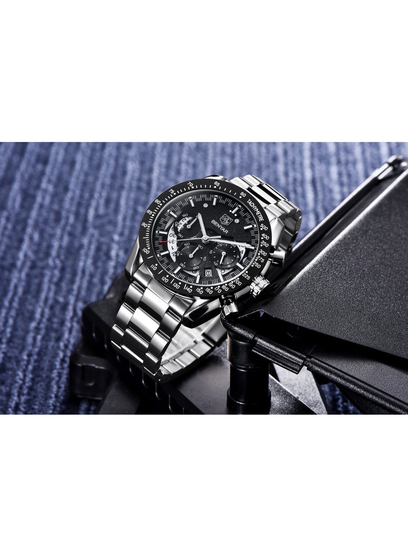 Watches for Men Watch Quartz Luxury Stainless Steel Water Resistant Chronograph Watch 5120