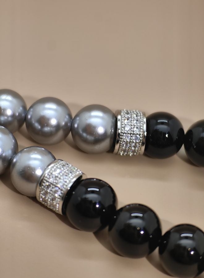 Original Design/33 Natural Mother Of Fritary Pearls With Natural Agate Prayer Beads/Tasbih/10mm