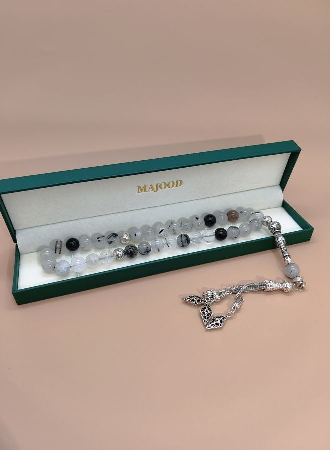 Original Design/33 Natural Crystal Prayer Beads/Tasbih/10 mm