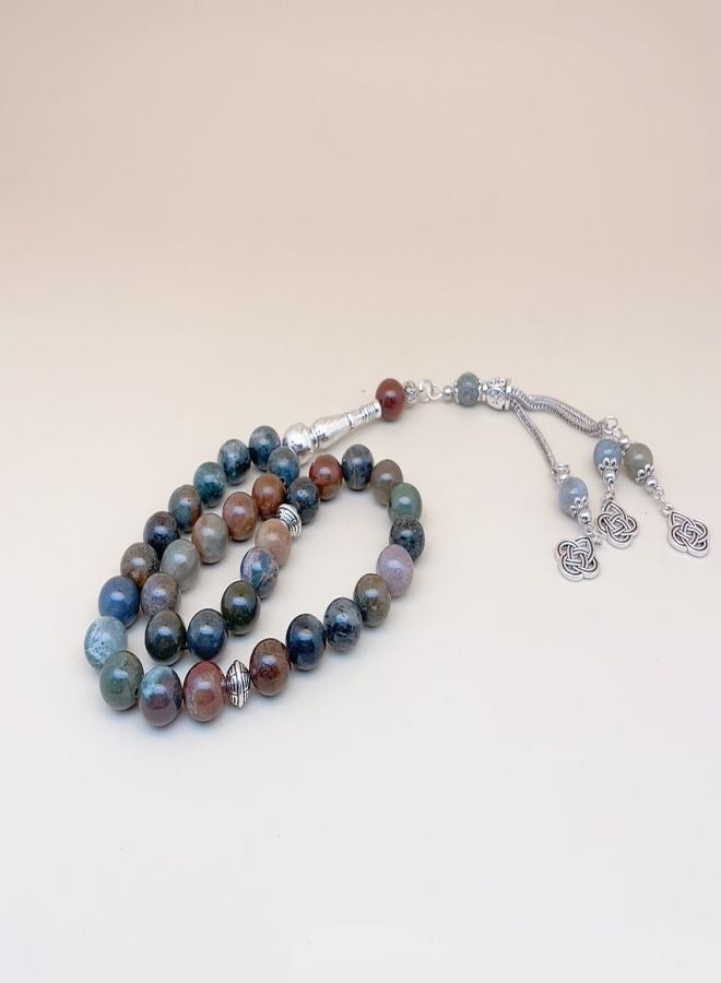 33 Natural Multicolored Prayer Beads/Tasbih