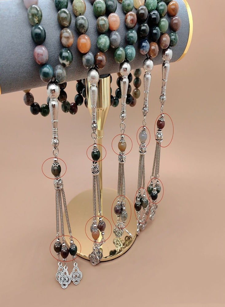 33 Natural Multicolored Prayer Beads/Tasbih