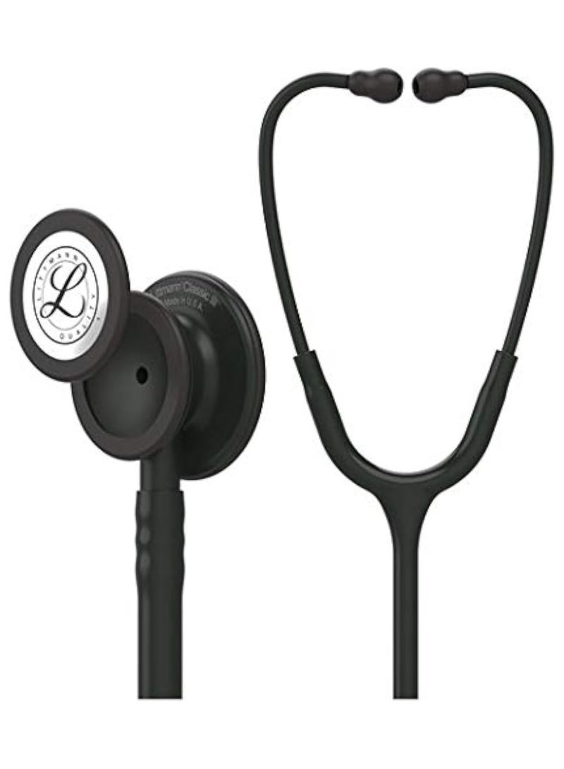 Classic III Stethoscope Black Edition High Acoustic Sensitivity Dual Tunable Diaphragms Versatile Chest Piece For Hospitals Clinics Medical Centers Adult And Pediatric Diagnosis - 3M 5803