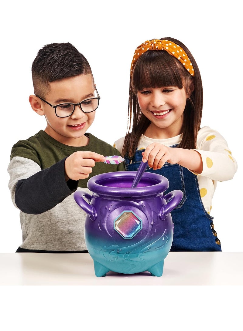 Magic Cauldron in Purple with Real Mist and Interactive 20 cm Blue Plush Toy Who Will You Conjure Up? 5+ Years