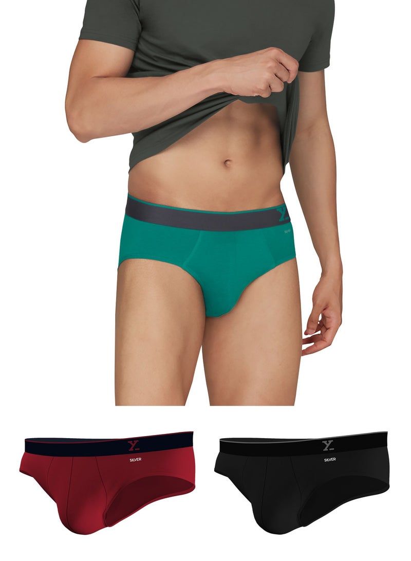 Pack of 3 Traq Anti-bacterial Odour-free cotton Solid Men Brief