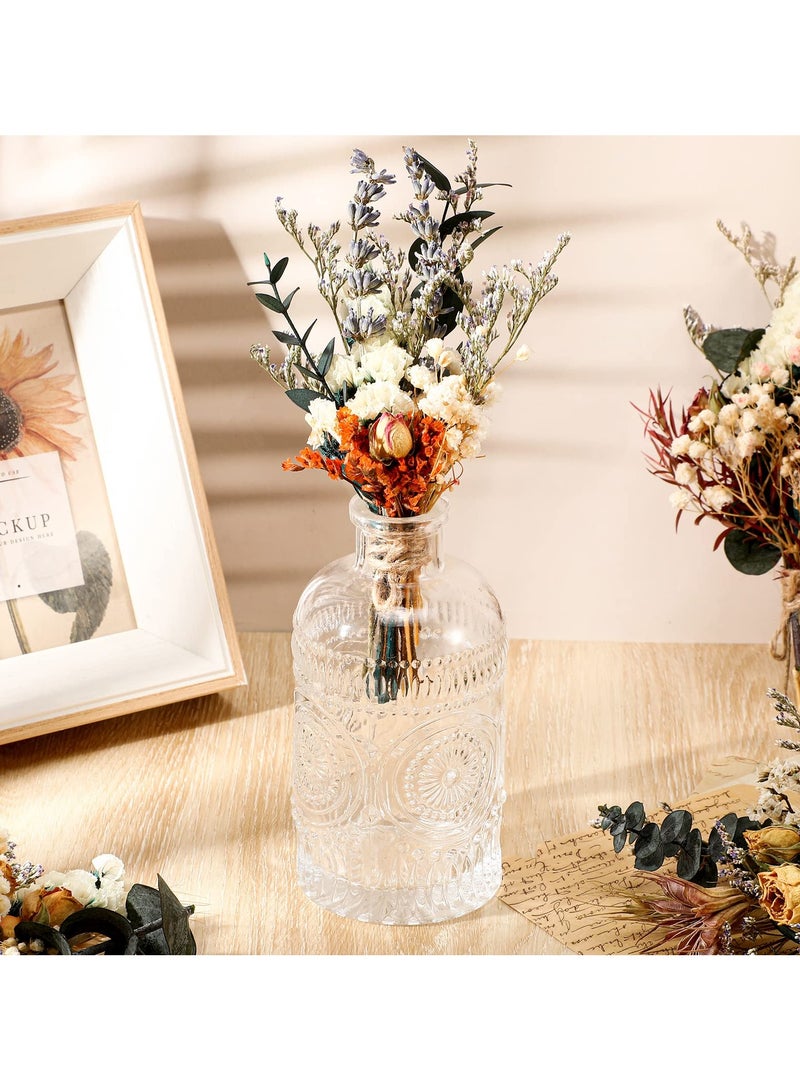 Boho Dried Flower Bouquets - 6 Pcs Mini Natural Real Plants for Wedding Table Centerpieces, Bridesmaid Gifts, Flower Girl Presents, Birthday Decor, and Cake Bottle Decorations.