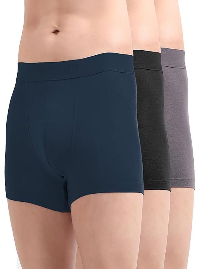 FREECULTR Men's Underwear Anti Bacterial Micromodal Airsoft Trunk - Non Itch No Chaffing Sweat Proof -Pack 3