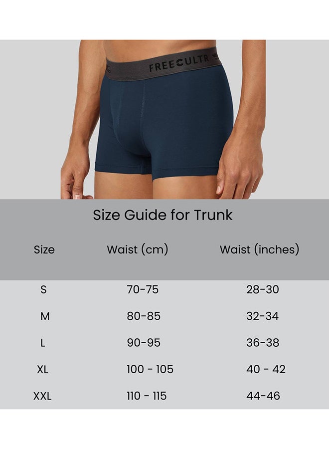 FREECULTR Men's Underwear Anti Bacterial Micromodal Airsoft Trunk - Non Itch No Chaffing Sweat Proof -Pack 3