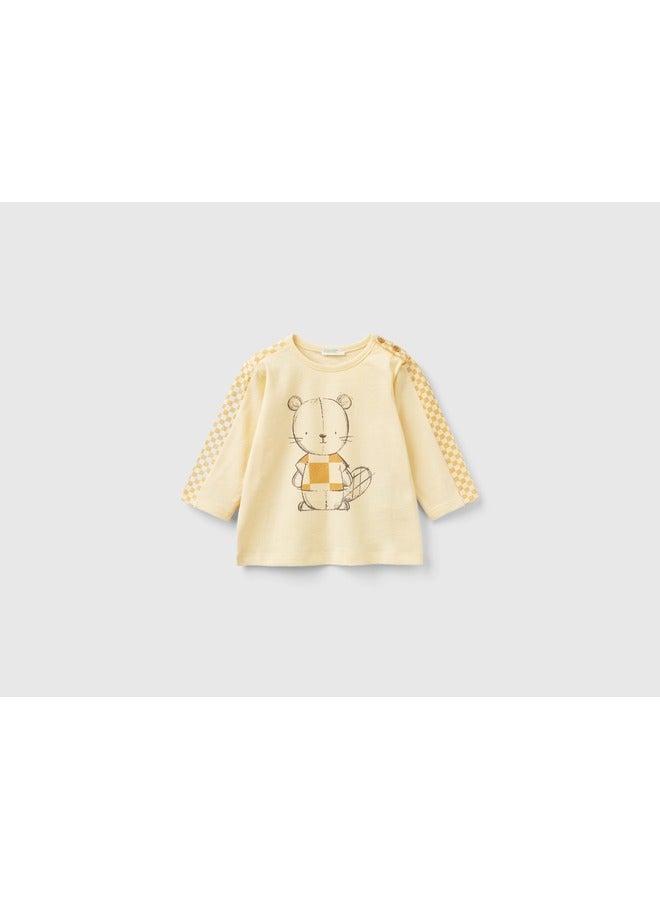 Optical t-shirt with teddy bear print