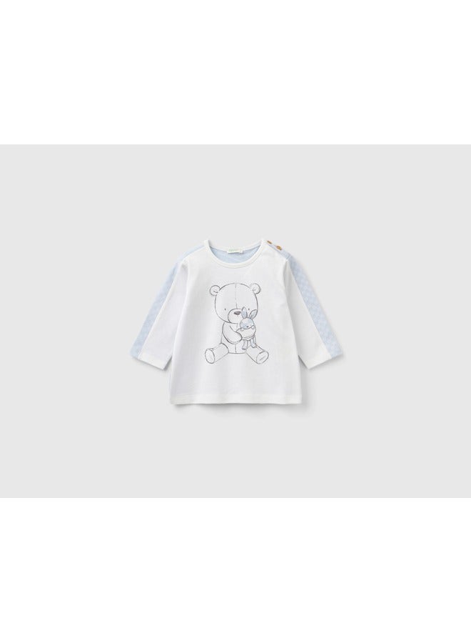 Optical T-Shirt With Teddy Bear Print