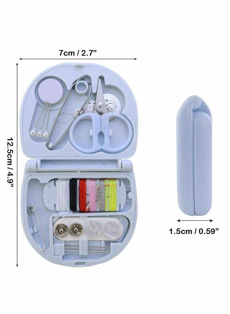 Min Travel Sewing Kit, 2 Pack Portable Sewing Tool Kits with Threads Scissors Hand Sewing Needles, Plastic Sewing Kit Box DIY Sewing Supplies Beginner Friendly Emergency Sewing Repair Kit