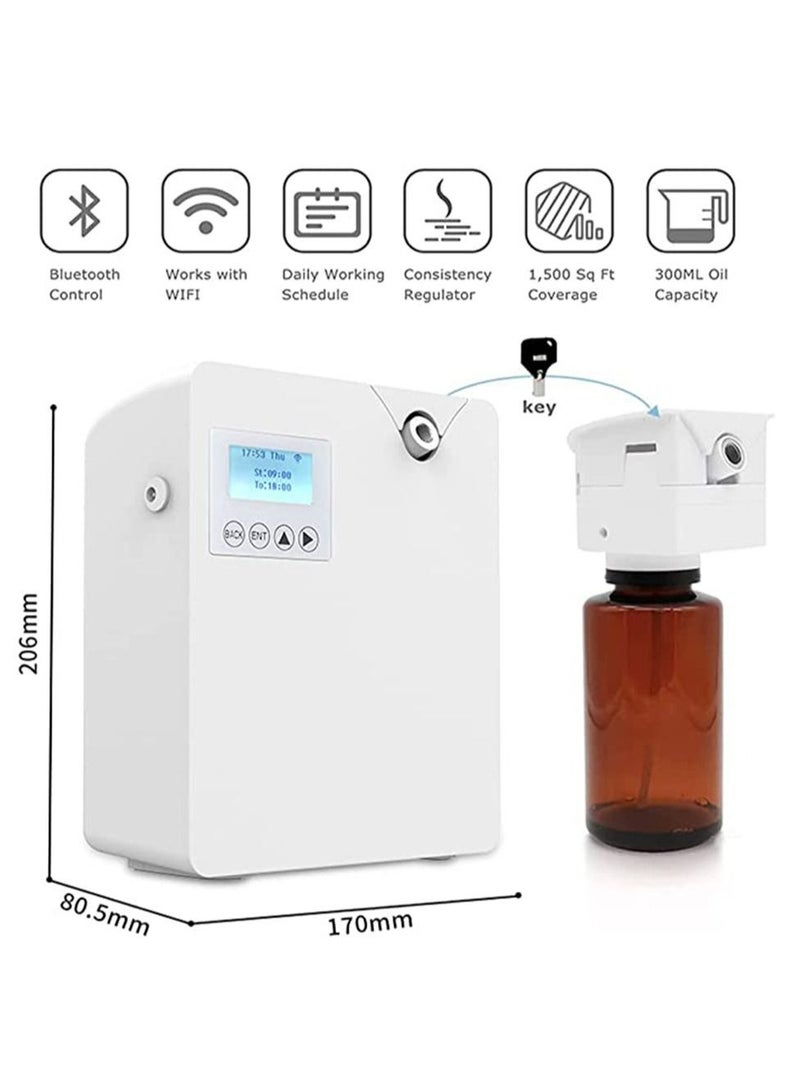 Smart Scent Air Machine with Nebulizing Professional Waterless Essential Oil Diffuser 300ML Aroma Diffuser Air Purifier HVAC Scent Diffuser for Essential Oils for Room Office Spa