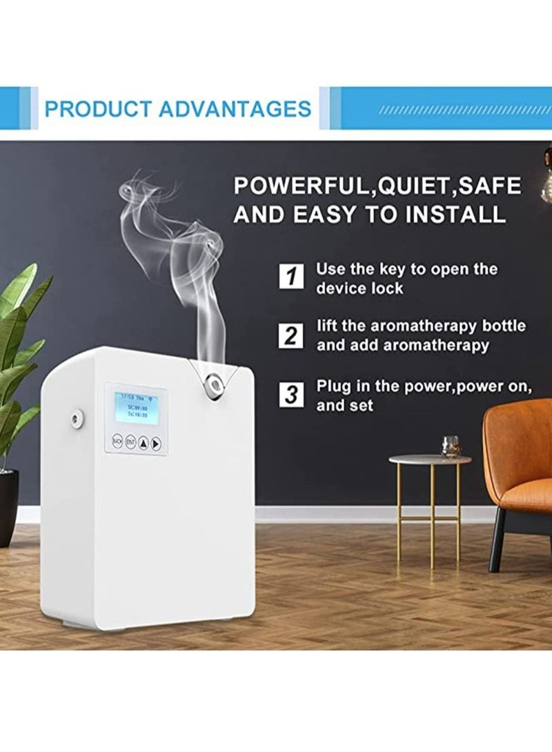 Smart Scent Air Machine with Nebulizing Professional Waterless Essential Oil Diffuser 300ML Aroma Diffuser Air Purifier HVAC Scent Diffuser for Essential Oils for Room Office Spa