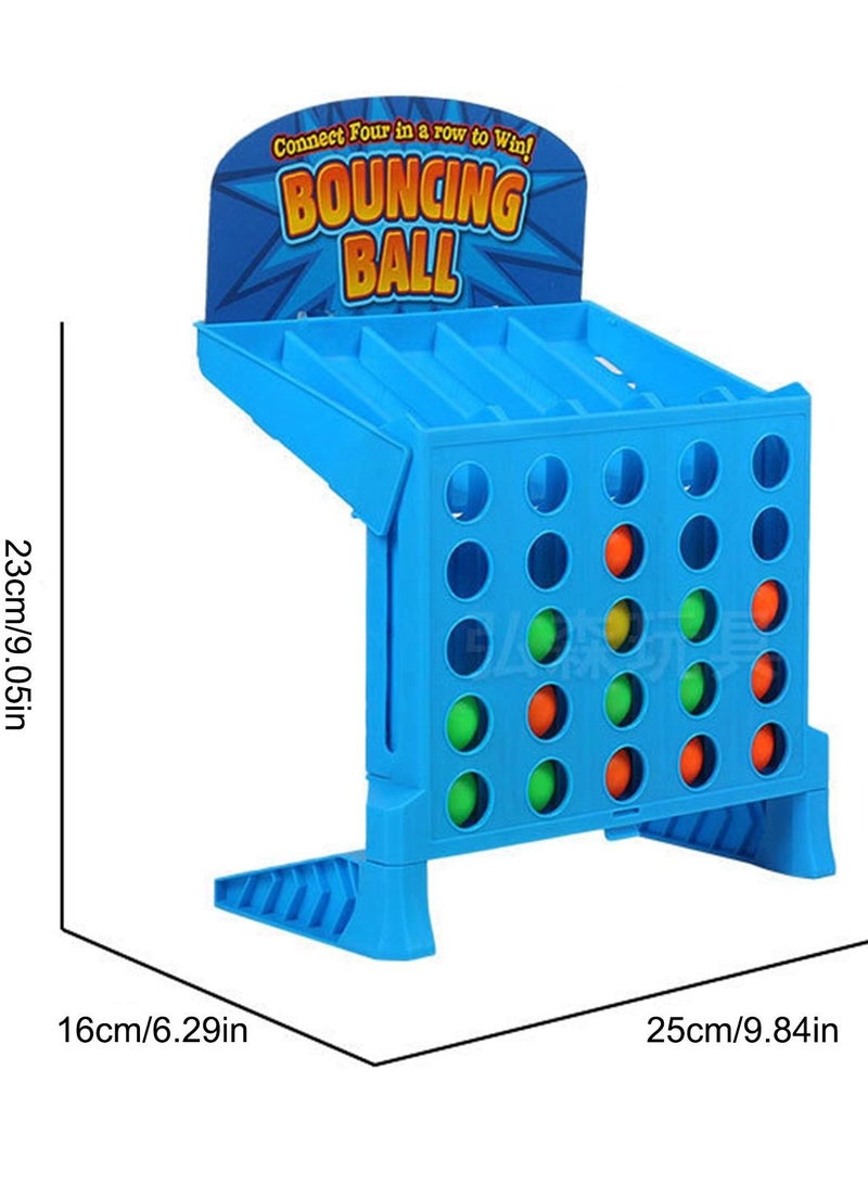 Classic Grid Board Game Connect Shots Folding Bouncing Linking Bounce 4 in a Row Link Up 4 Ball Children's Educational Puzzle Toys Parent Child Interaction Table Birthday Gift for Kids
