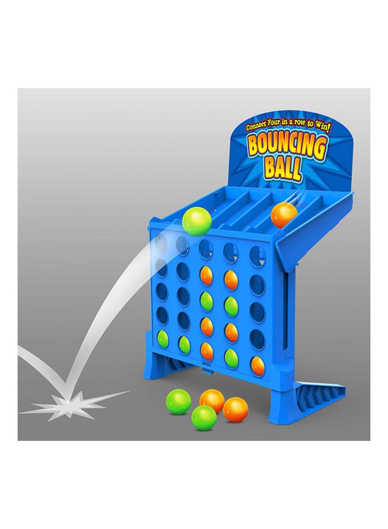Classic Grid Board Game Connect Shots Folding Bouncing Linking Bounce 4 in a Row Link Up 4 Ball Children's Educational Puzzle Toys Parent Child Interaction Table Birthday Gift for Kids