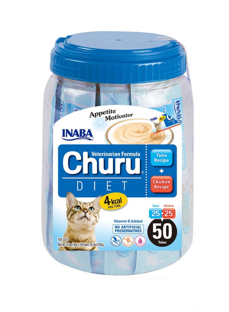 Churu Diet Cat Treats Tuna Recipe & Chicken Recipe 50 Tubes