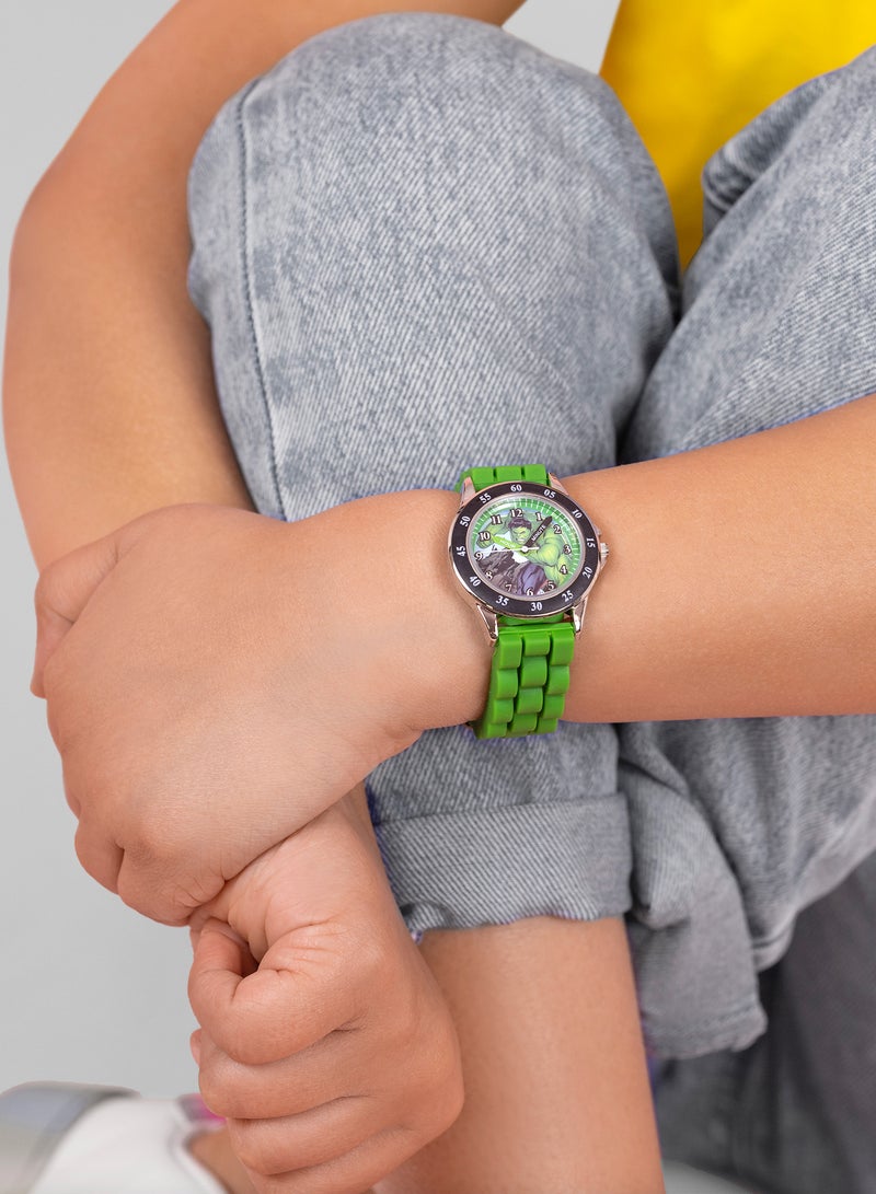 Disney Marvel Avengers Green Silicon Strap Boys Watch - AVG9032