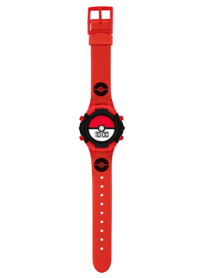 Pokémon Character Print & Dial Digital Flashing Boys Watch - POK4127