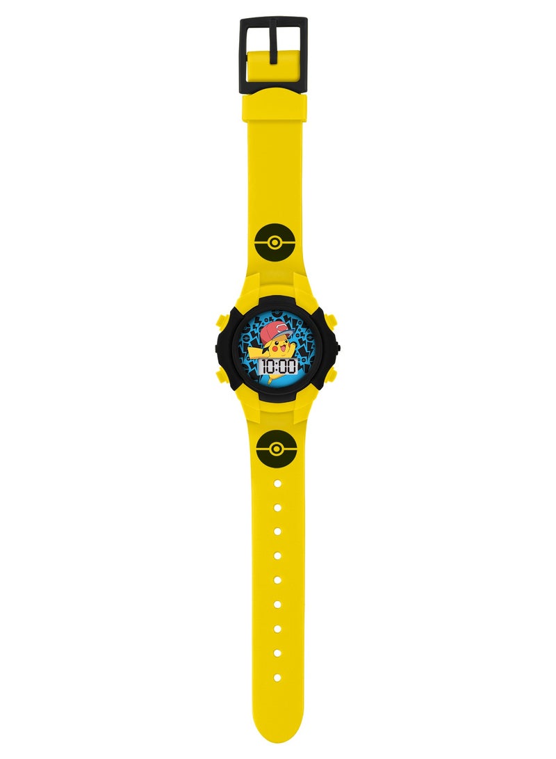 Pokémon Character Print & Dial Digital Flashing Boys Watch - POK4128