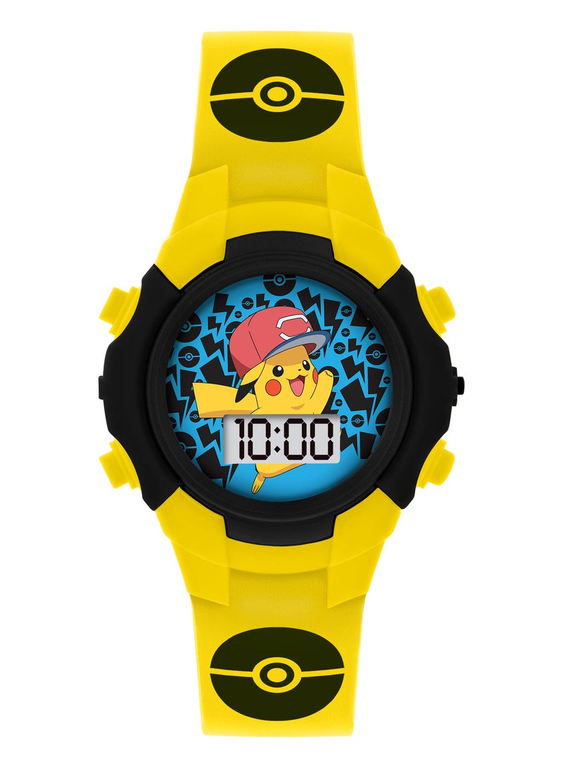 Pokémon Character Print & Dial Digital Flashing Boys Watch - POK4128