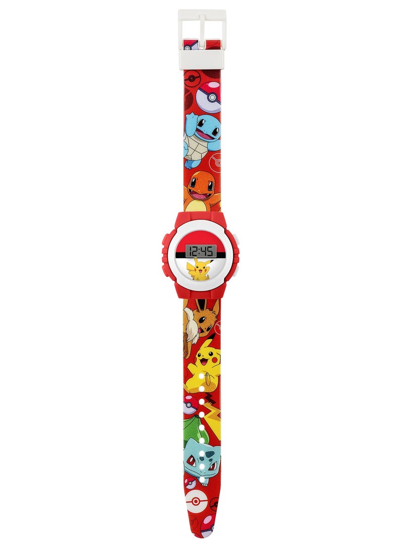 Pokémon Red Character Print Digital Watch - POK4374