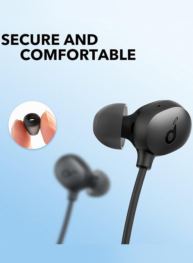 (for Samsung Galaxy S24 Ultra) Soundcore Life U2i Wireless Neckband Headphones USB-C Fast Charging Foldable & Lightweight Build Waterproof Headphones Black