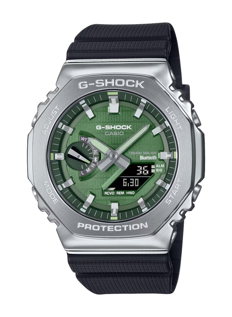 Analog+Digital Green Dial Rubber Strap Men's Watch GBM-2100A-1A3