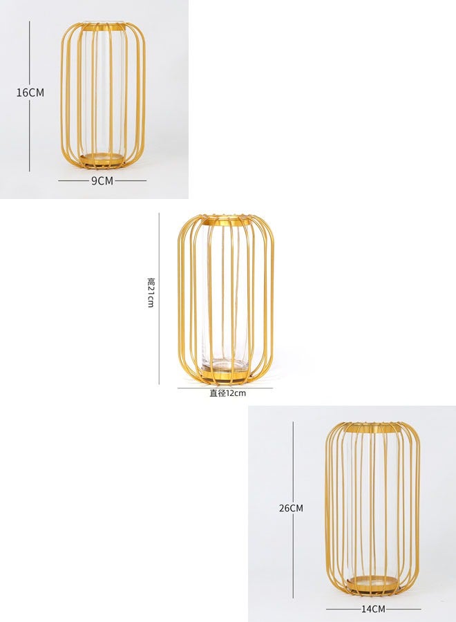 3 pcs Vase with metal stand