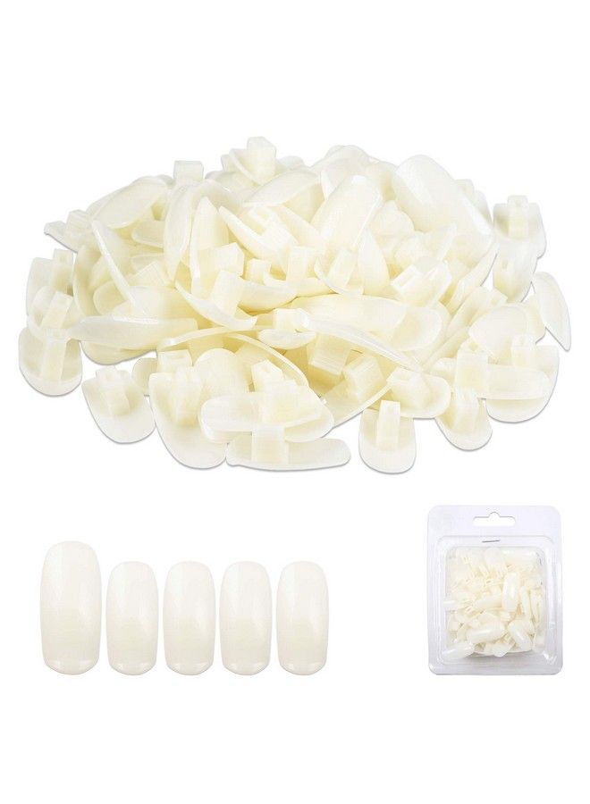 Usa Training Practice Tips False Fake Nail Tips For Nail Manicure Diy Tech Nails Model Art Tools (Natural White Tips)