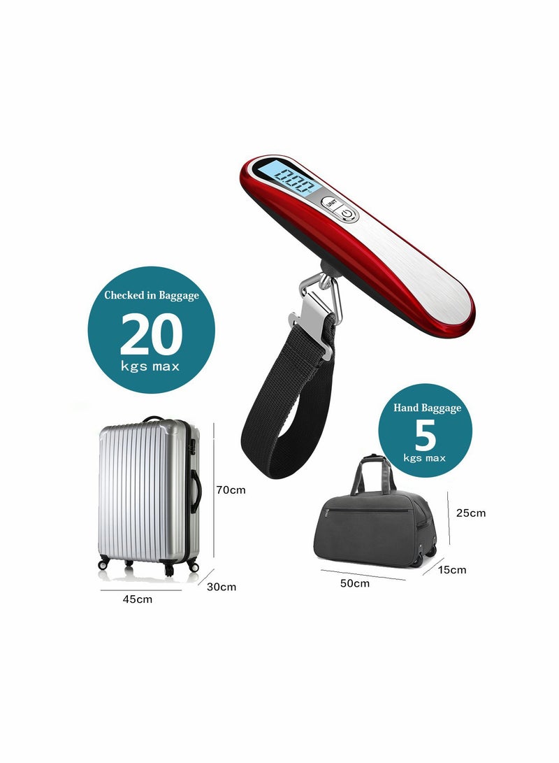 Portable Digital Luggage Scale - Handheld Travel Weighing Scale with Backlight for Suitcases and Bags, High Capacity for Accurate Measurements