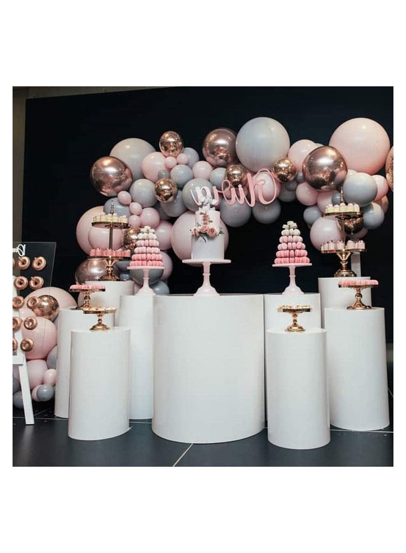 Balloon Garland Arch Kit Comes 169 Pcs 5 To 18 Inches Macaron Pastel Colorful Thicken Used for Wedding Decoration Birthday Party Baby Shower Supplies (Pink-Gray)