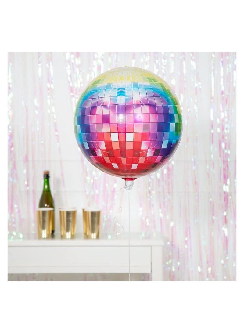 Large Disco Ball Balloons for Party Decorations 22 Inches 360 Degree 4D Round Sphere Foil Metallic Disc Theme for Birthday, Bachelorette, Wedding, Baby Shower (6pcs)