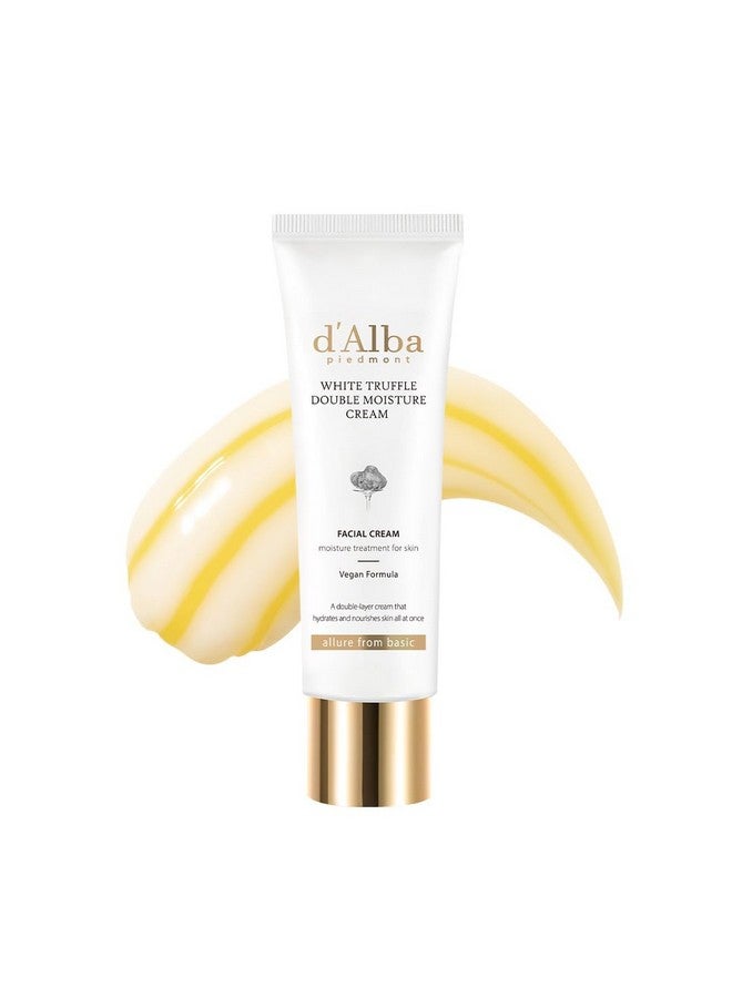 D'Alba White Truffle Double Moisture Cream Vegan Moisturizer Nourishing And Firming Dual Formula In One Tube (2.02 Oz)