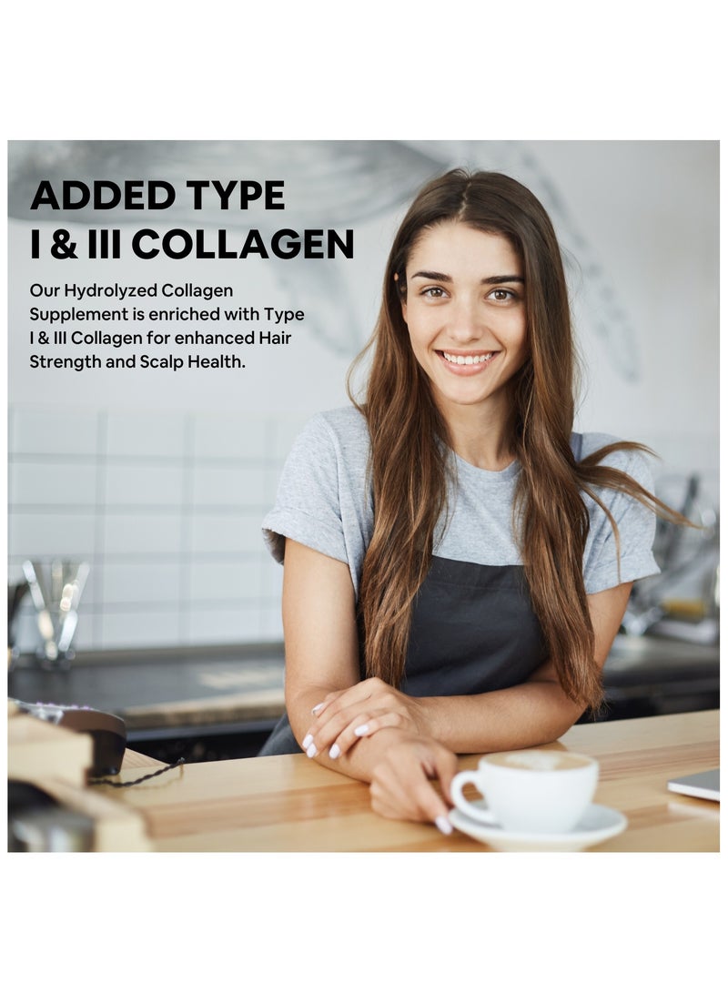 Hydrolyzed Collagen Peptides | 3000mg with Type 1 & 3 Collagen Powder - 180 Tablets