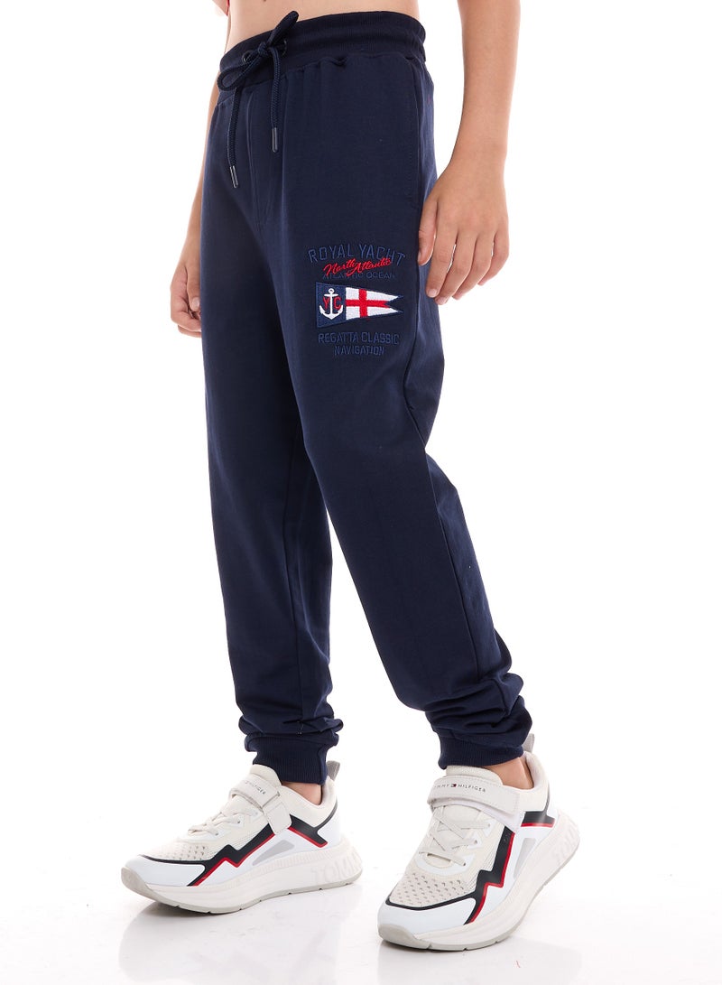 Victor and Jane Boys' 2-Piece T-Shirt & Jogger Set - Red - Navy