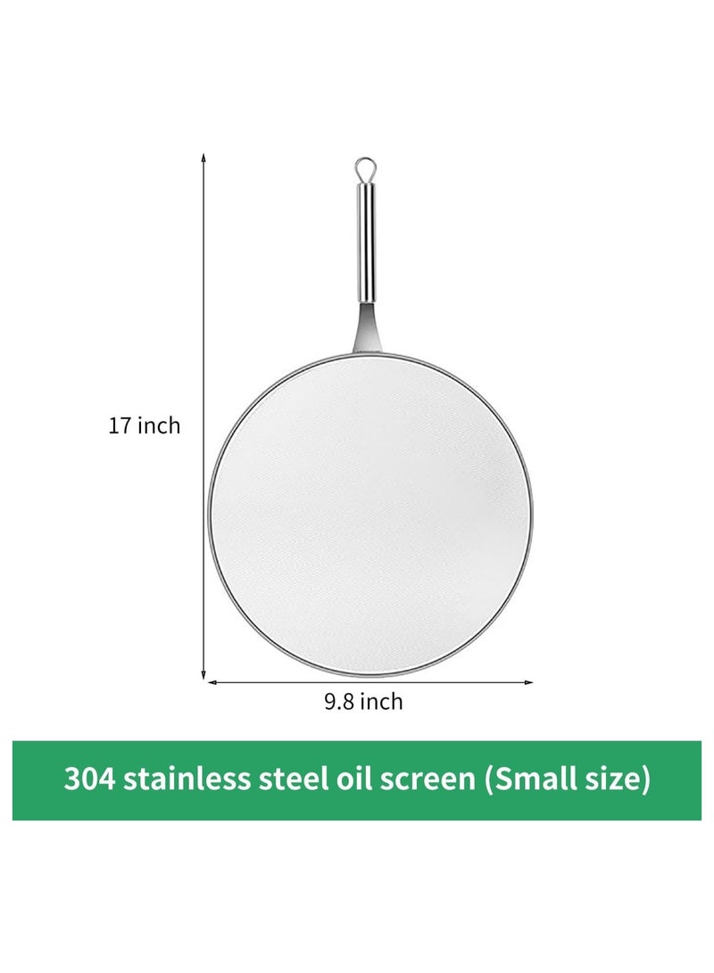 Grease Splatter Screen for Frying Pan Stainless Steel Grease Splatter Guard Stops 99% of Hot Oil Splash Protects Skin from Burns Iron Skillet Lid Keeps Kitchen Clean for Cooking Frying