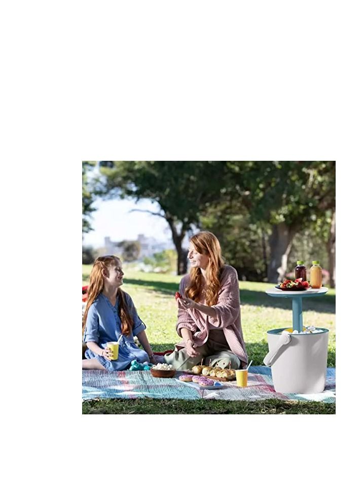 Keter White Cooler GoBar: 2-in-1 Beverage Cooler and Weather-Resistant Serving Table