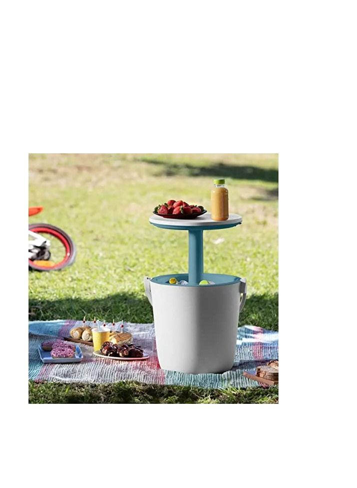 Keter White Cooler GoBar: 2-in-1 Beverage Cooler and Weather-Resistant Serving Table