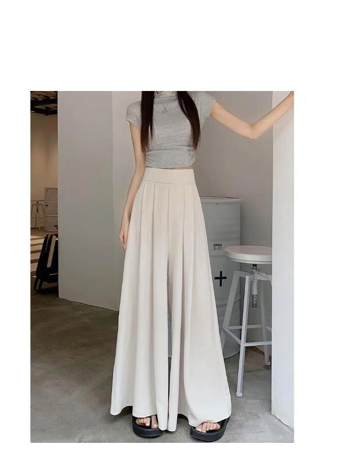 women casual full-length loose pants high waist casual full length pants fashion versatile slim fit wide leg pant