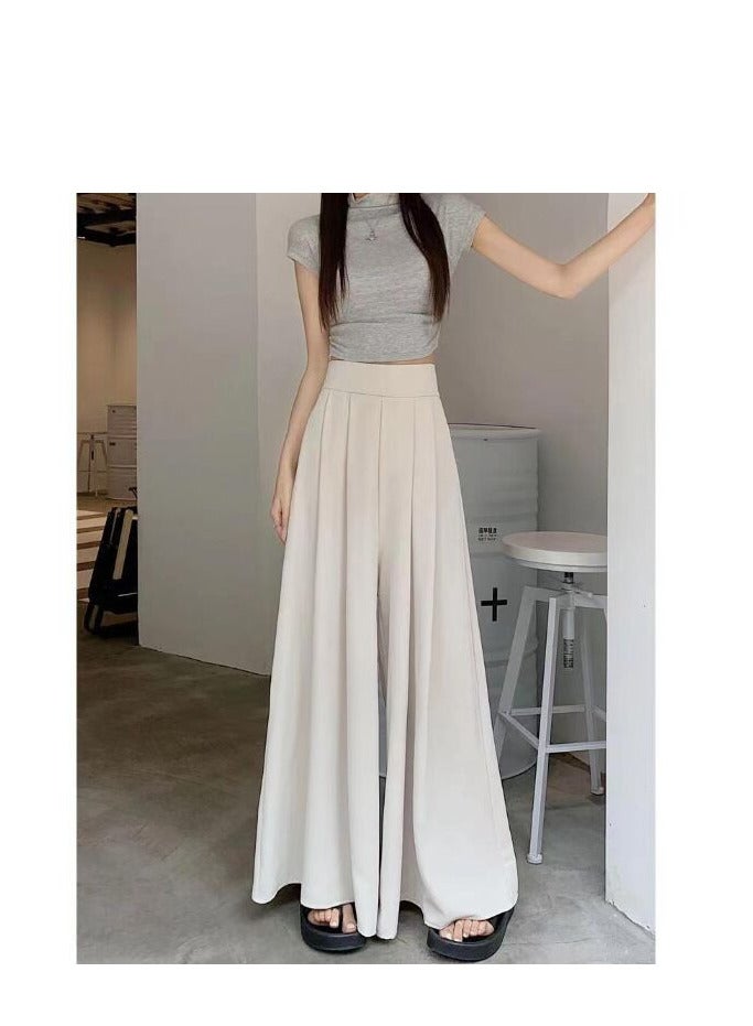 women casual full-length loose pants high waist casual full length pants fashion versatile slim fit wide leg pant