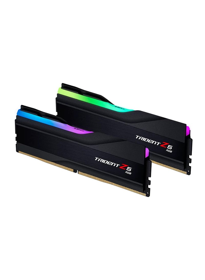 G.Skill Trident Z5 RGB Series 64GB (2 x 32GB) DDR5 Dual Channel Desktop Memory Kit, 6000 MHz Memory Speed, CL32 CAS Latency, 1.40 V, Intel XMP 3.0, 288-Pin, Black | F5-6000J3238G32GX2-TZ5RK