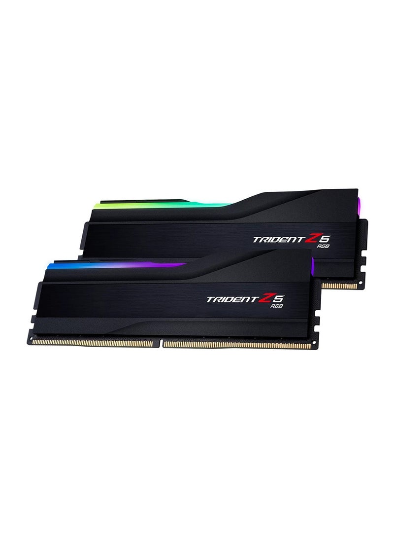 G.Skill Trident Z5 RGB Series 64GB (2 x 32GB) DDR5 Dual Channel Desktop Memory Kit, 6000 MHz Memory Speed, CL32 CAS Latency, 1.40 V, Intel XMP 3.0, 288-Pin, Black | F5-6000J3238G32GX2-TZ5RK