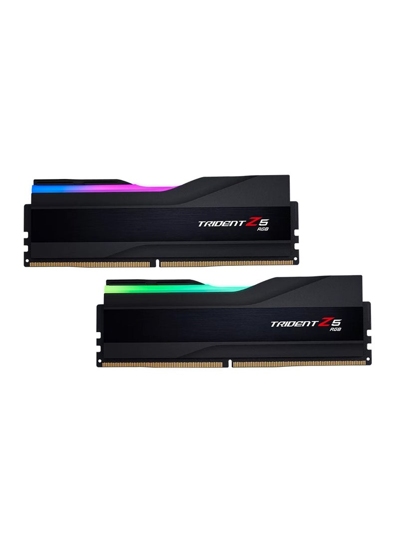 G.Skill Trident Z5 RGB Series 64GB (2 x 32GB) DDR5 Dual Channel Desktop Memory Kit, 6000 MHz Memory Speed, CL32 CAS Latency, 1.40 V, Intel XMP 3.0, 288-Pin, Black | F5-6000J3238G32GX2-TZ5RK